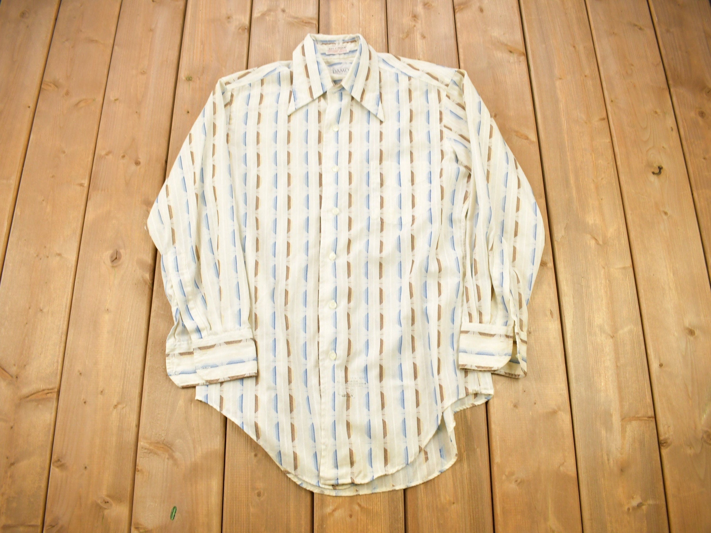 Vintage 1980s Damon Silcron Abstract Button Up Shirt