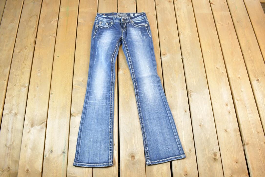Vintage Y2K Miss Me Bedazzled Low Rise Jeans Size 26x31