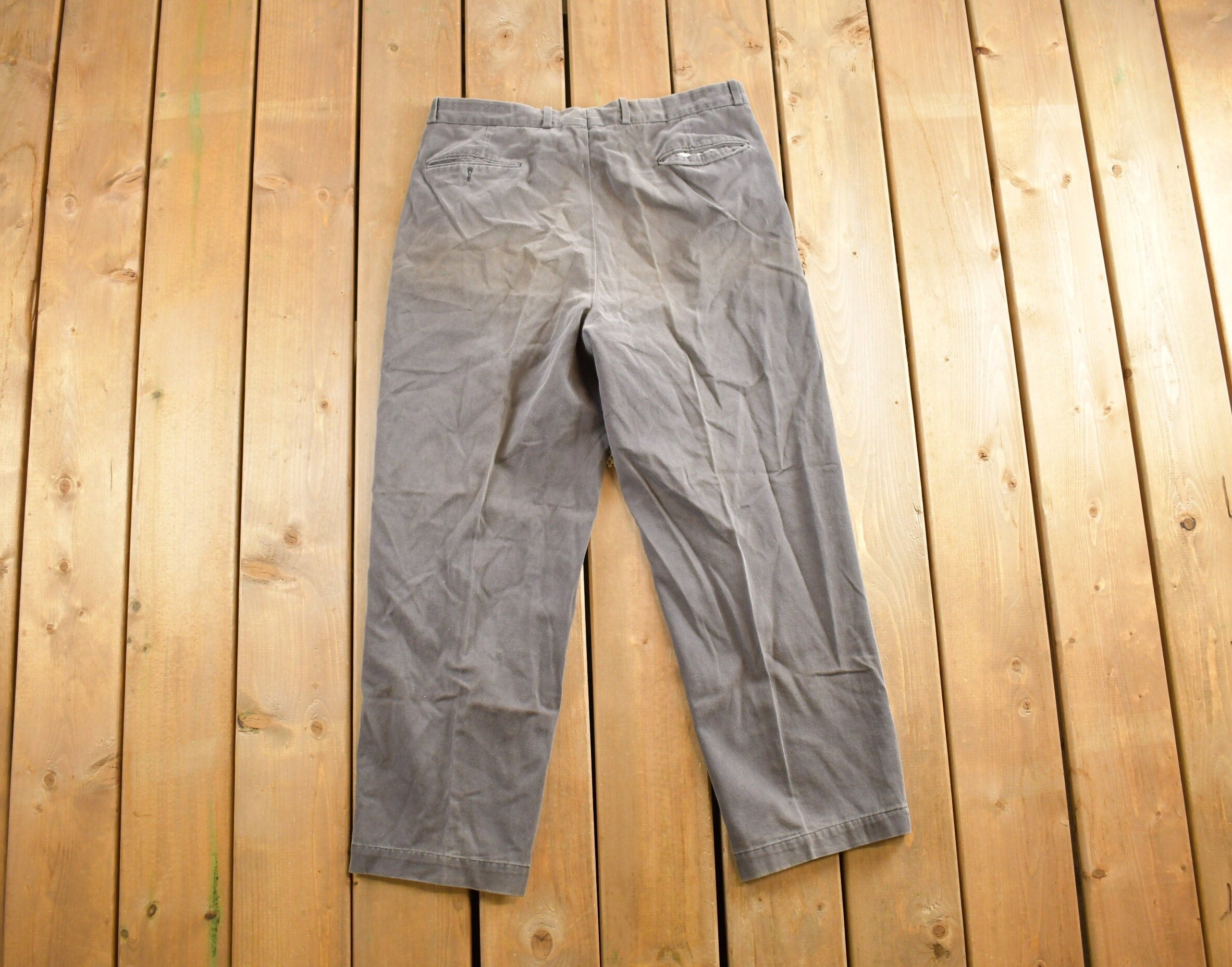 Vintage 1980s Just Casuals Grey Slacks Size 34x27