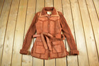 Vintage 1970s Exclusive Imports Cowhide Knit Leather Jacket Women's S-M