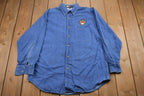 Vintage 1990s Tasmanian Devil Denim Button Up Shirt