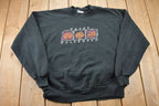 Vintage 1990s Happy Halloween Pumpkins Graphic Crewneck Sweatshirt