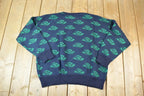 Vintage 1990s Nani Bon Knit Abstract Pattern Crewneck Sweater Made In Italy