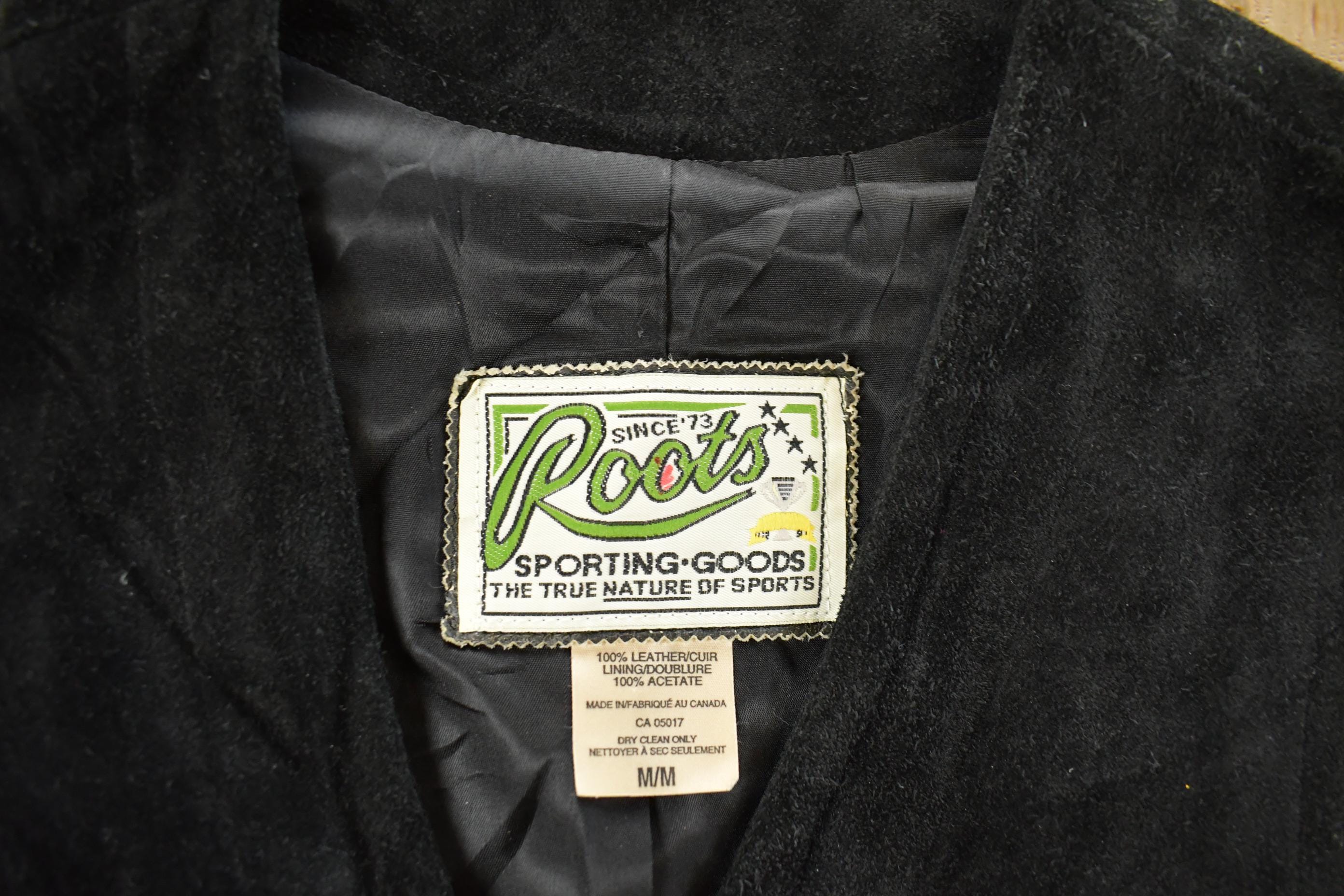 Vintage 1990s Roots Leather Suede Vest Men's Medium