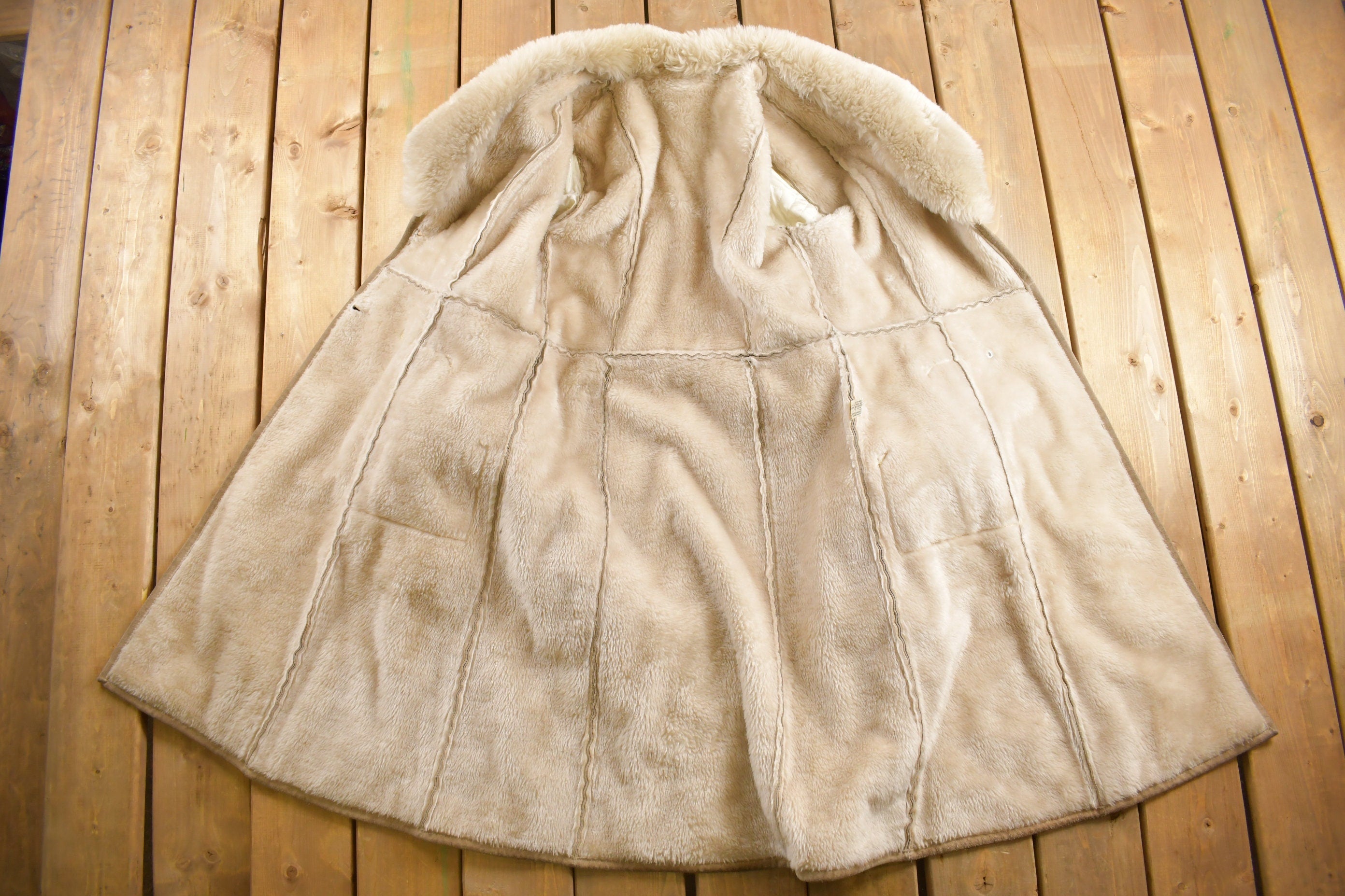 Vintage 1960s Fur Collared Suede Leather Jacket