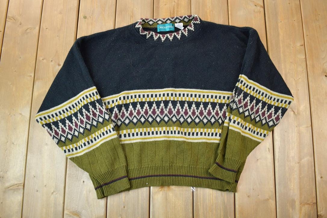 Vintage 1990s Cricketeer Knit Crewneck Sweater /