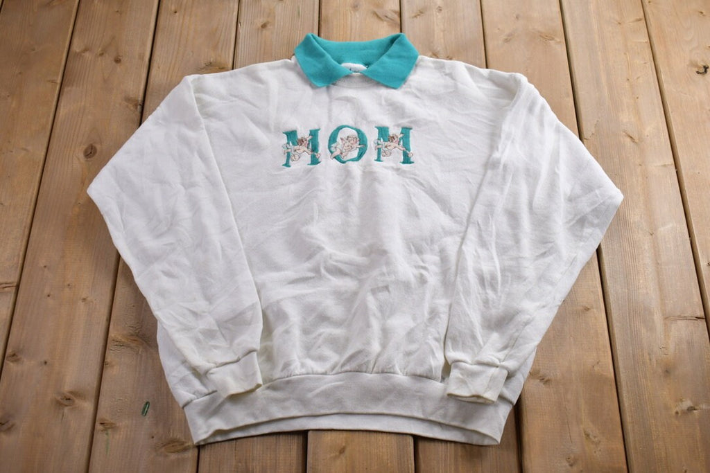 Vintage 1990s Cute Mom Collared Crewneck Sweatshirt