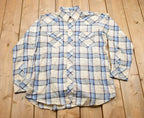 Vintage 1990s Sears Western Wear Plaid Button Up Western Shirt