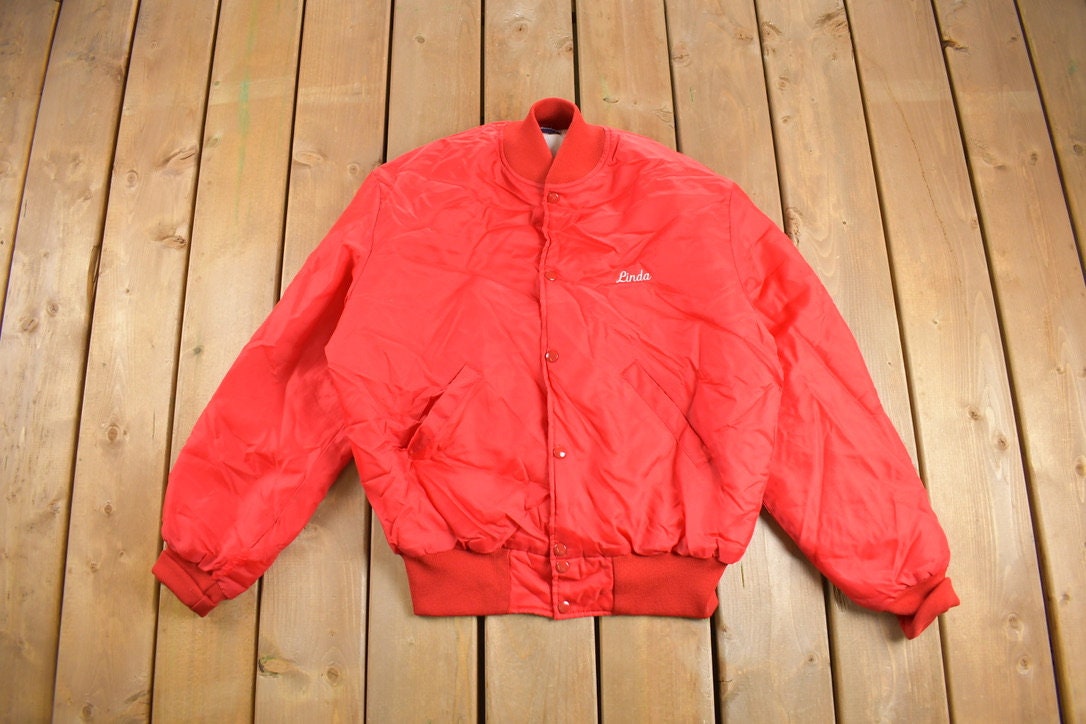 Vintage 1980s Holloway Chevrolet Satin Bomber Jacket