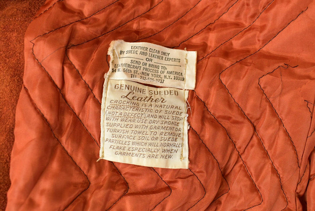 Vintage 1970s Suede Leather Faux Fur Penny Lane Style Coat Women's Small