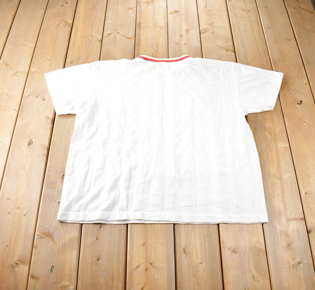 Vintage 1990s Russell Athletic Embroidered Graphic T Shirt Made In USA Size XL