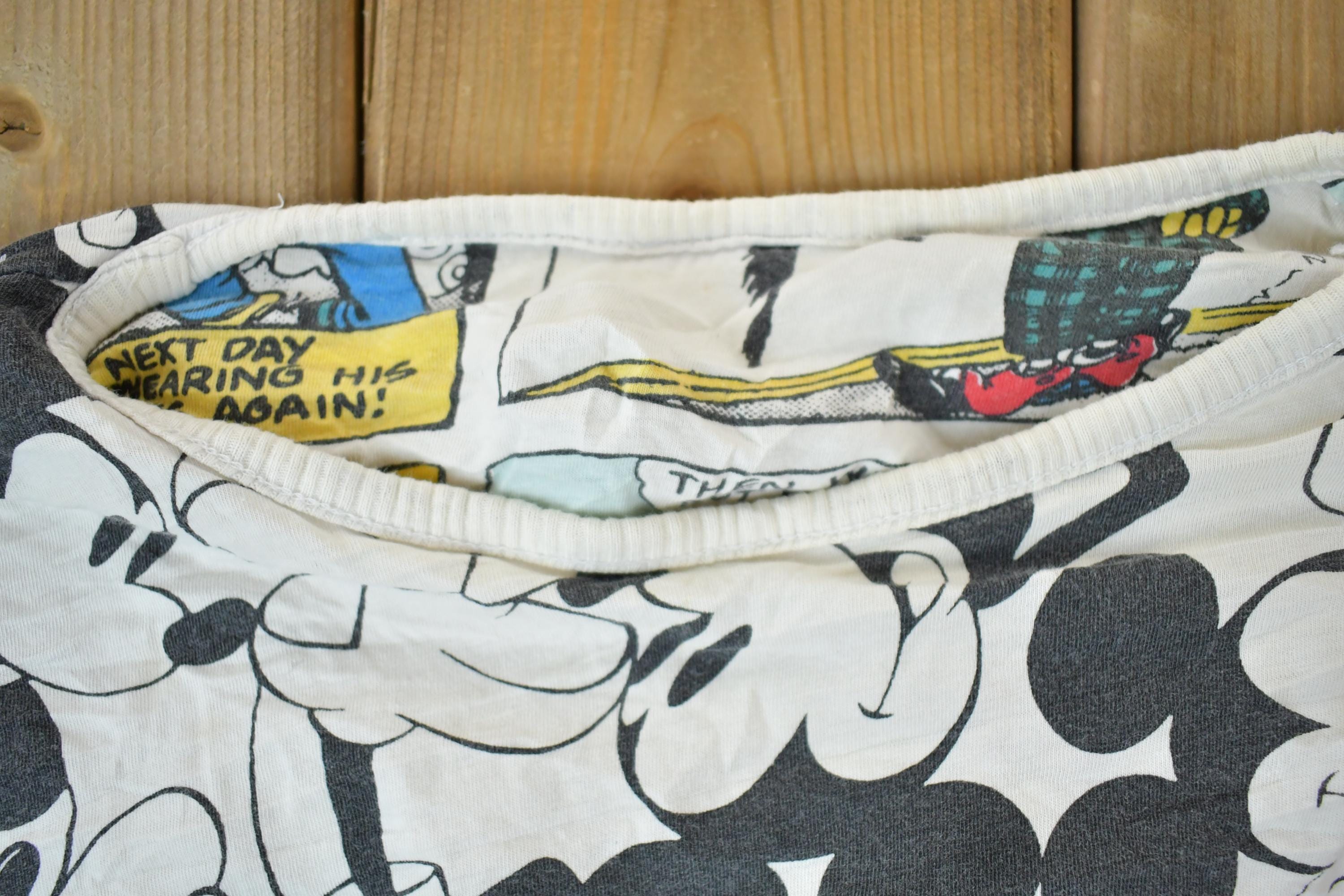 Vintage 1980s Mickey Mouse All Over Print Reversible Disney Crewneck