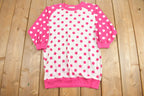Vintage 1990s Pink Polka Dot Raglan T-Shirt