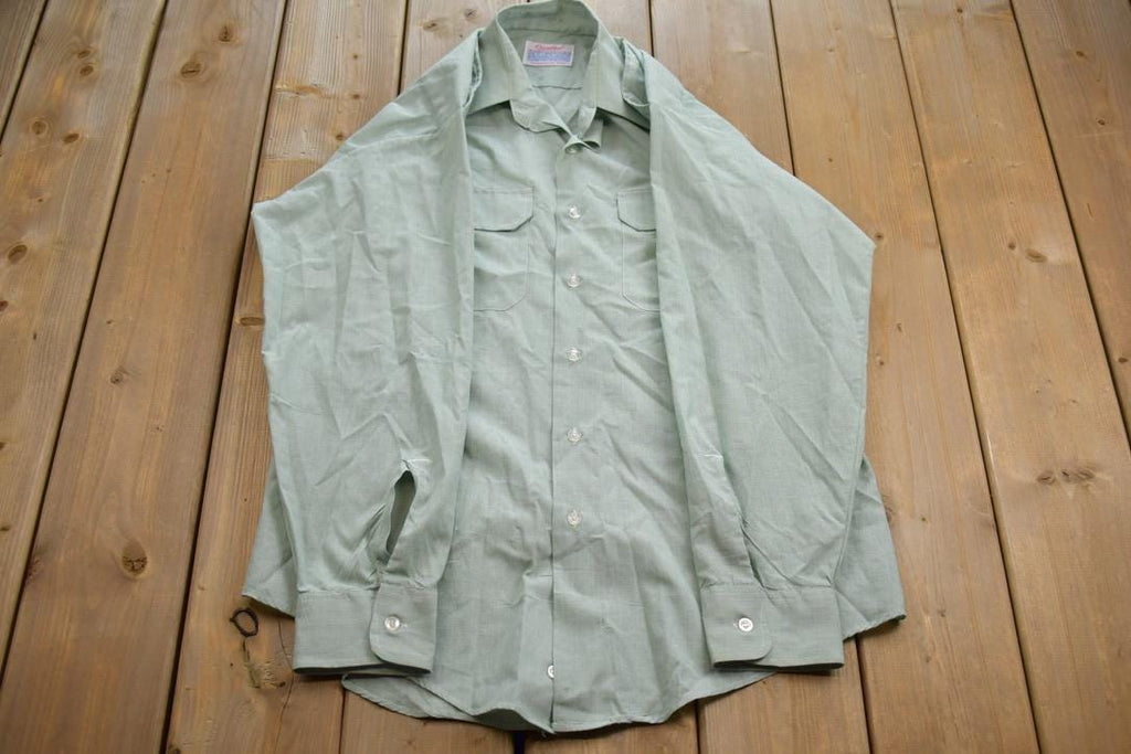 Vintage 1970s Crieghton Button Up Formal Casual Dress Shirt Made In USA