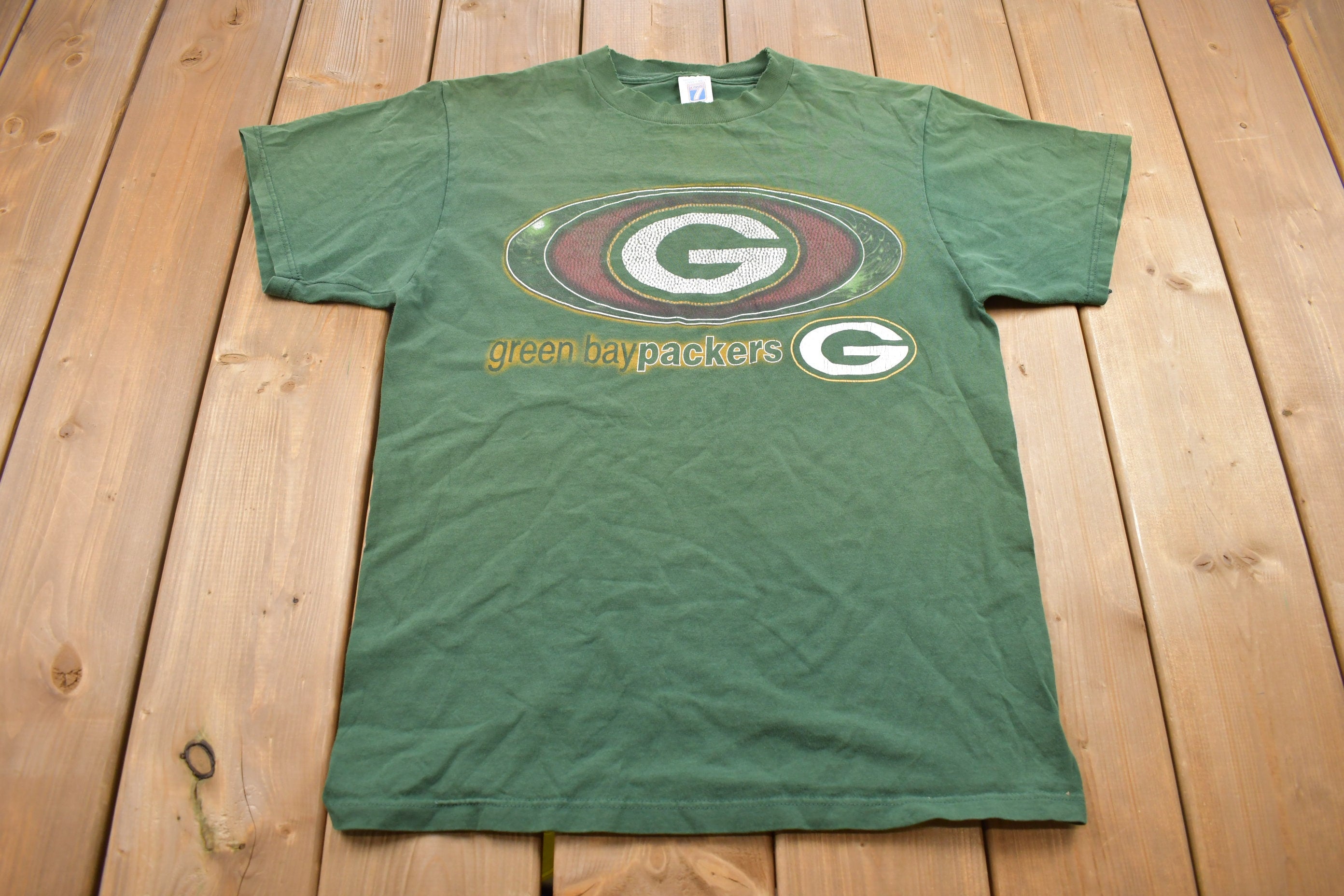 Vintage 1990s Logo 7 Green Bay Packers Graphic T Shirt