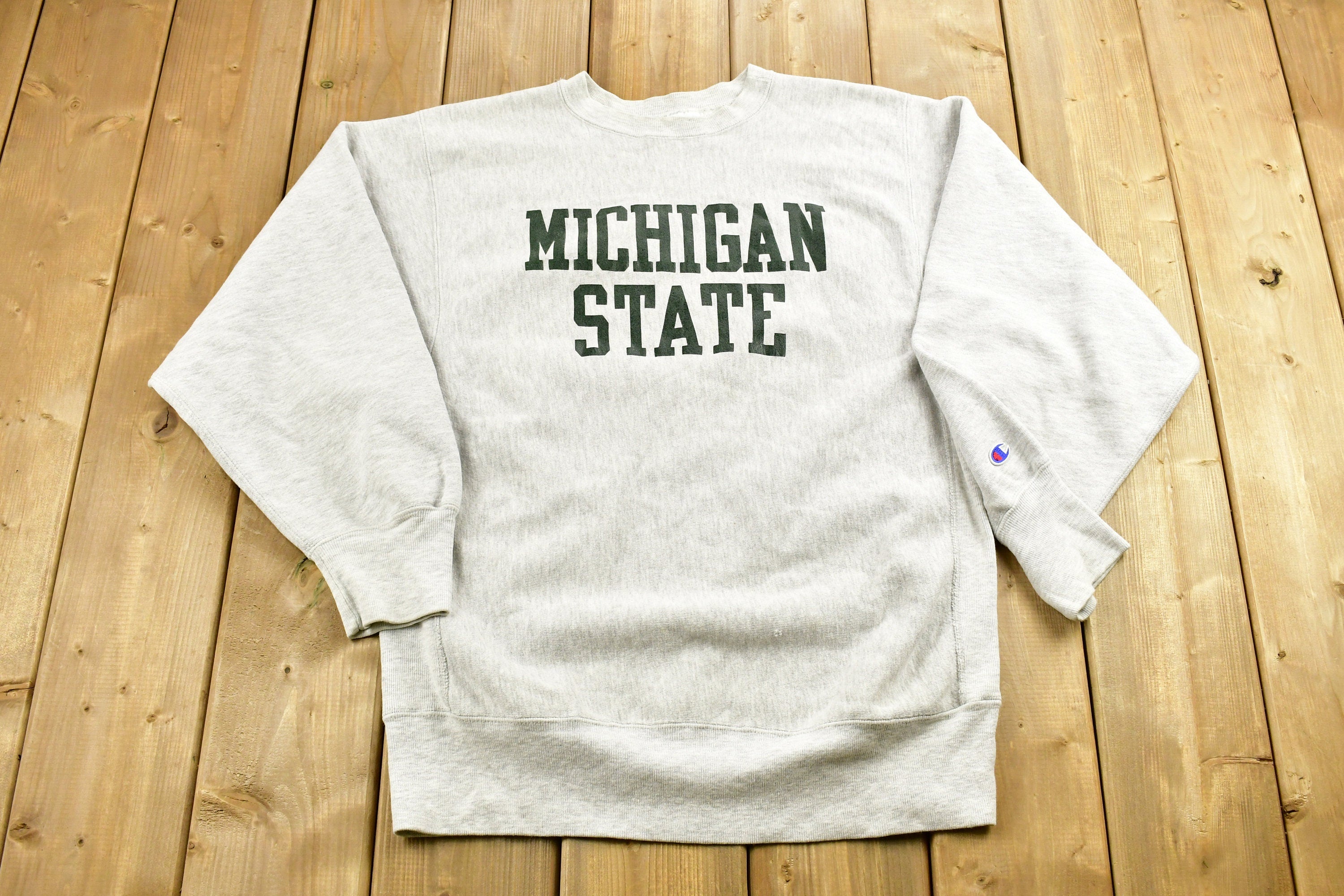 Vintage 1990s University of Michigan State Collegiate Champion Reverse Weave Crewneck