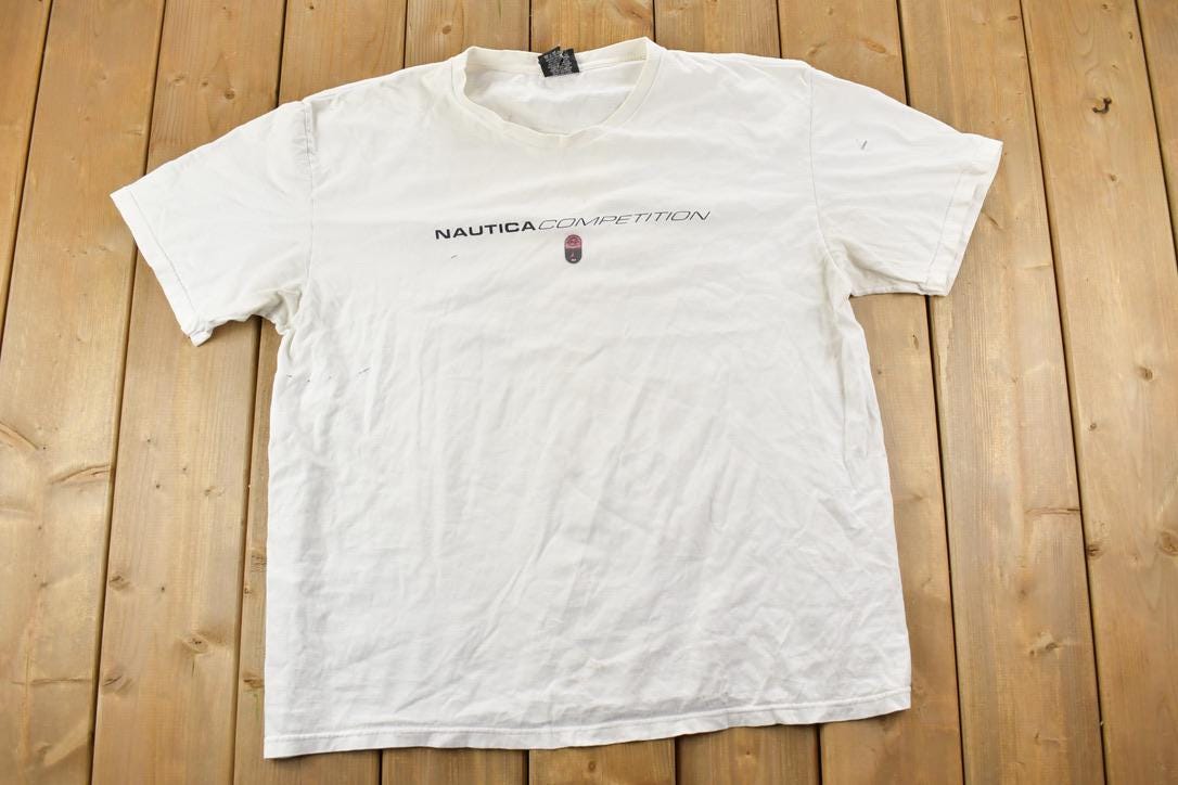 Vintage 1990s Nautica Competition Graphic T-Shirt