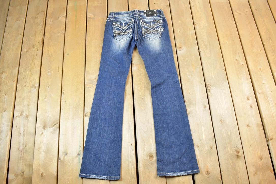 Vintage Y2K Miss Me Bedazzled Low Rise Jeans Size 26x31