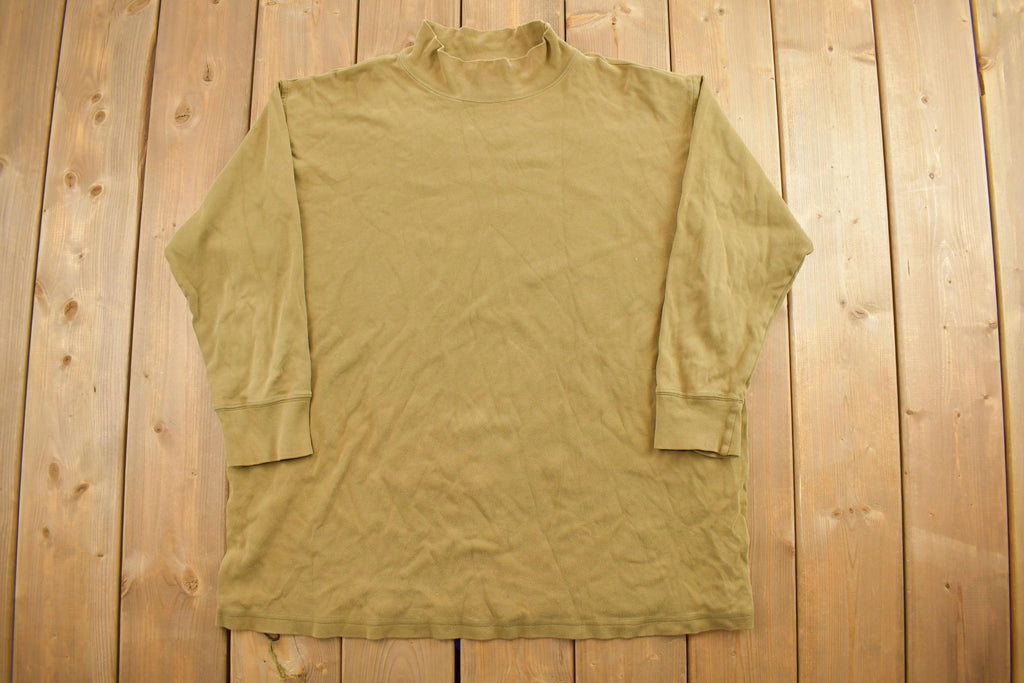 Vintage 1990s Blank Tan Turtleneck Sweatshirt