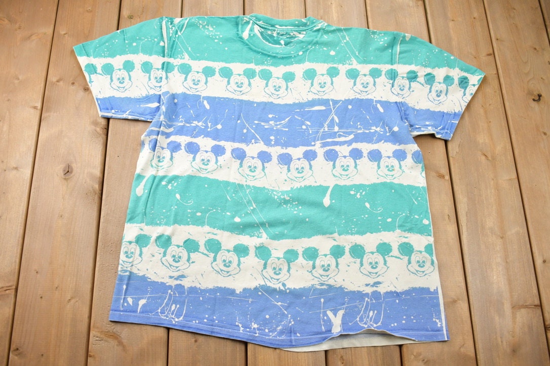 Vintage 1990s Mickey Mouse All Over Print T-Shirt