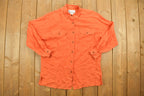 Vintage 1990s Blank Orange Button Up Shirt