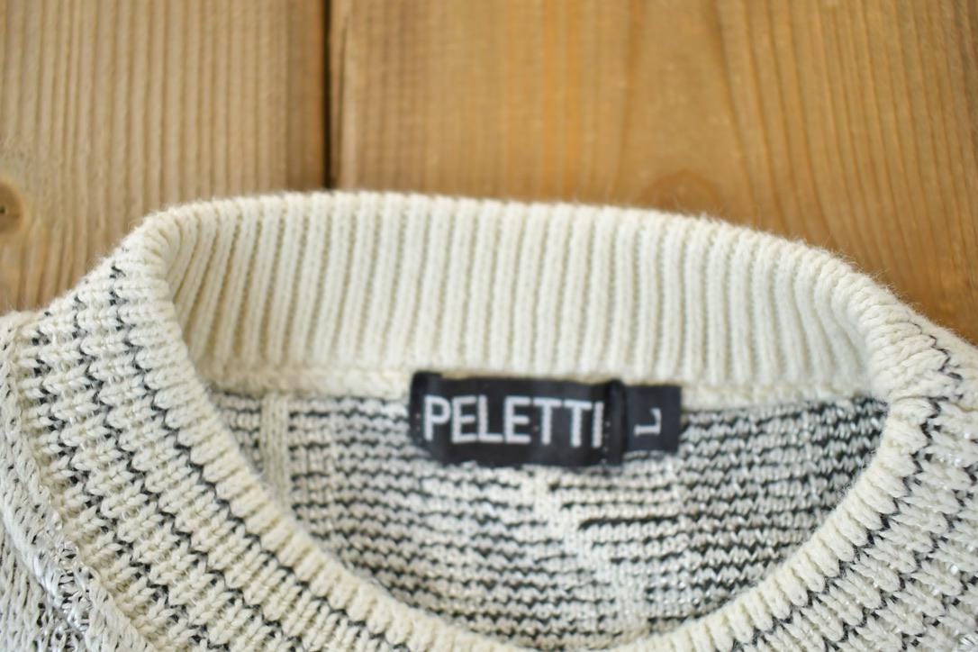 Vintage 1990s Peletti Knit Abstract Pattern Crewneck Sweater