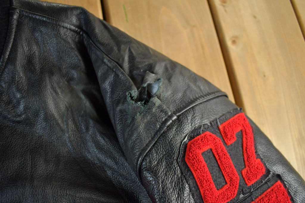Vintage 1990s Collegiate Leather Varsity Jacket Men's 2XL