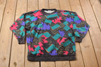 Vintage 1980s Jolly Roger Abstract Pattern Crewneck Sweatshirt