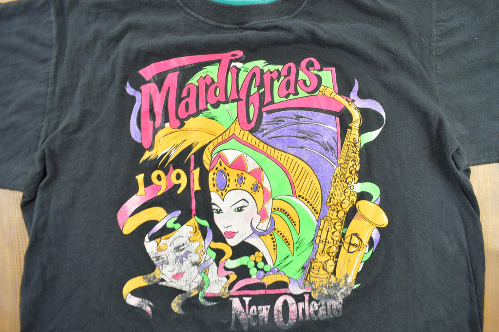Vintage 1991 New Orleans Mardi Gras Double Layer Souvenir T Shirt