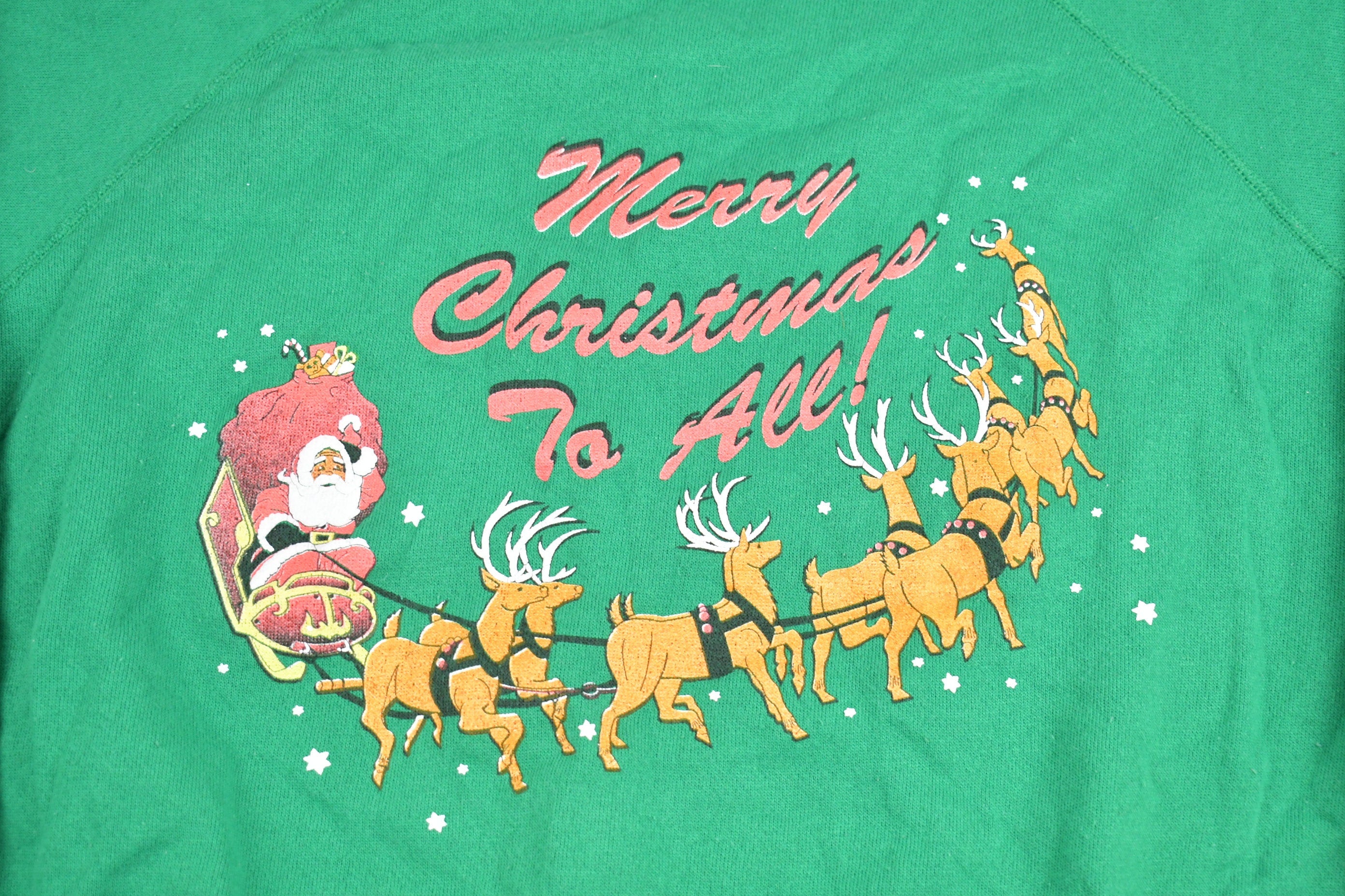 Vintage 1980's Merry Christmas To All Crewneck Sweater