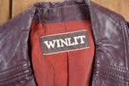 Vintage 1990s Winlit Leather Button Up Jacket