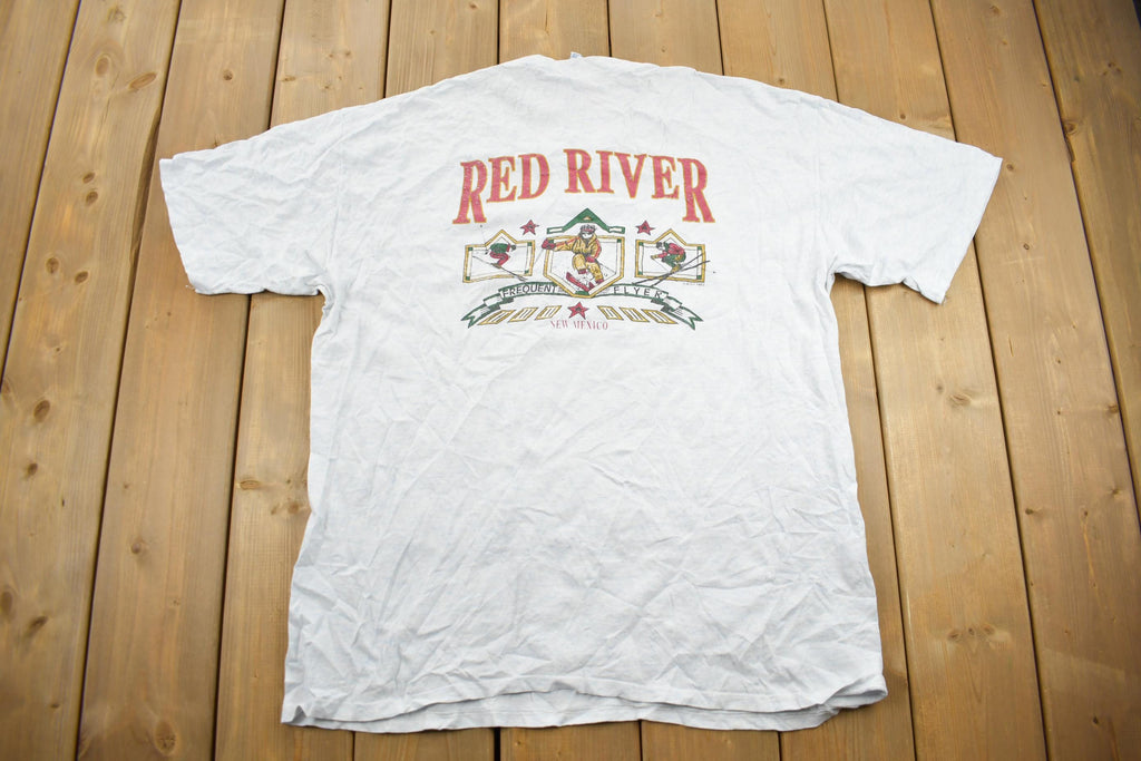Vintage 1990s Red River Ski Graphic Souvenir Travel T-Shirt