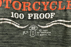 Vintage Very Faded and Thin Harley Davidson Motorcycles 3D Emblem Whiskey T-Shirt Distressed Single Stitch Made In USA