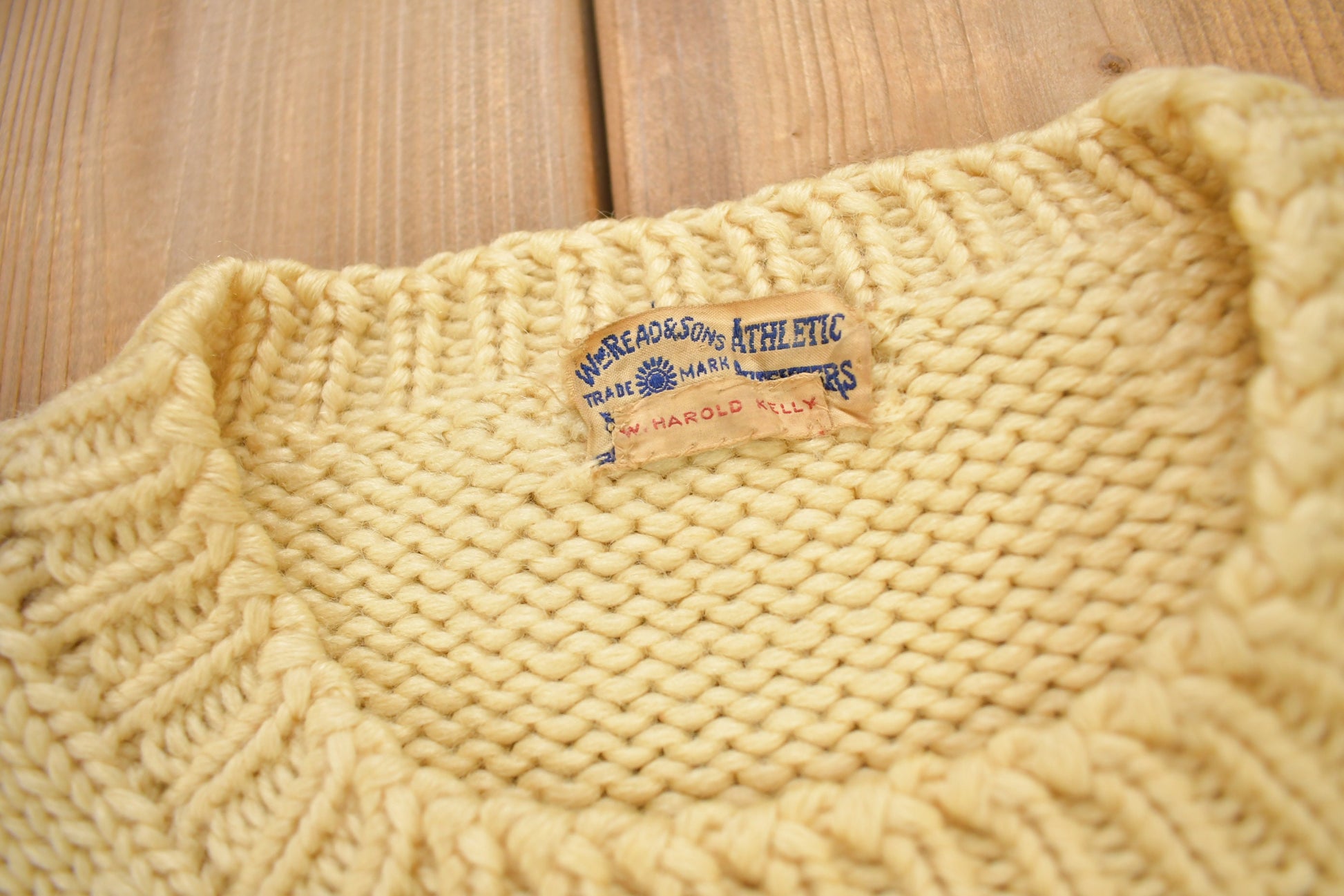 Vintage 1940s 100% Wool Collegiate Knit Crewneck Sweater