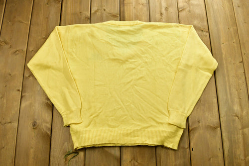 Vintage 90's Presque Isle Embroidered Knitted Sweater / Vintage 90s Crewneck / Pattern Sweater / Outdoor / Hand Knit / Pullover Sweatshirt