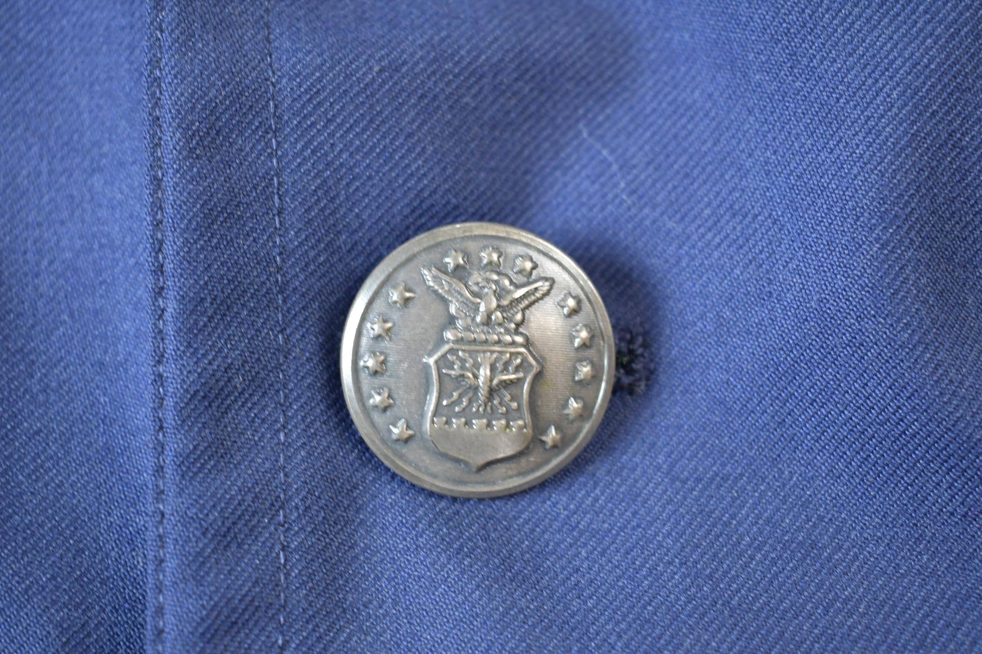 Vintage 1940s Military Navy Sailor Officer Long Trench Coat