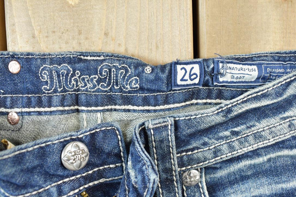 Vintage Y2K Miss Me Bedazzled Low Rise Jeans Size 26x31