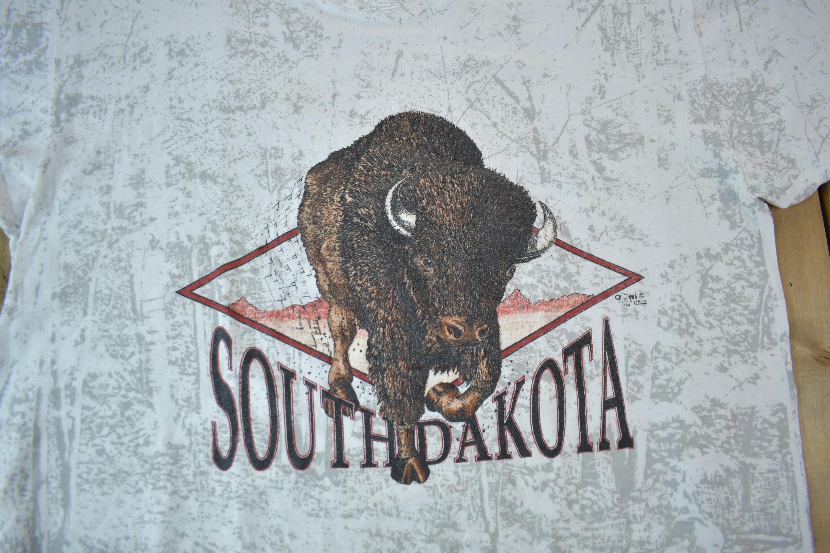 Vintage 1990s South Dakota Bison Graphic Souvenir Travel T-Shirt