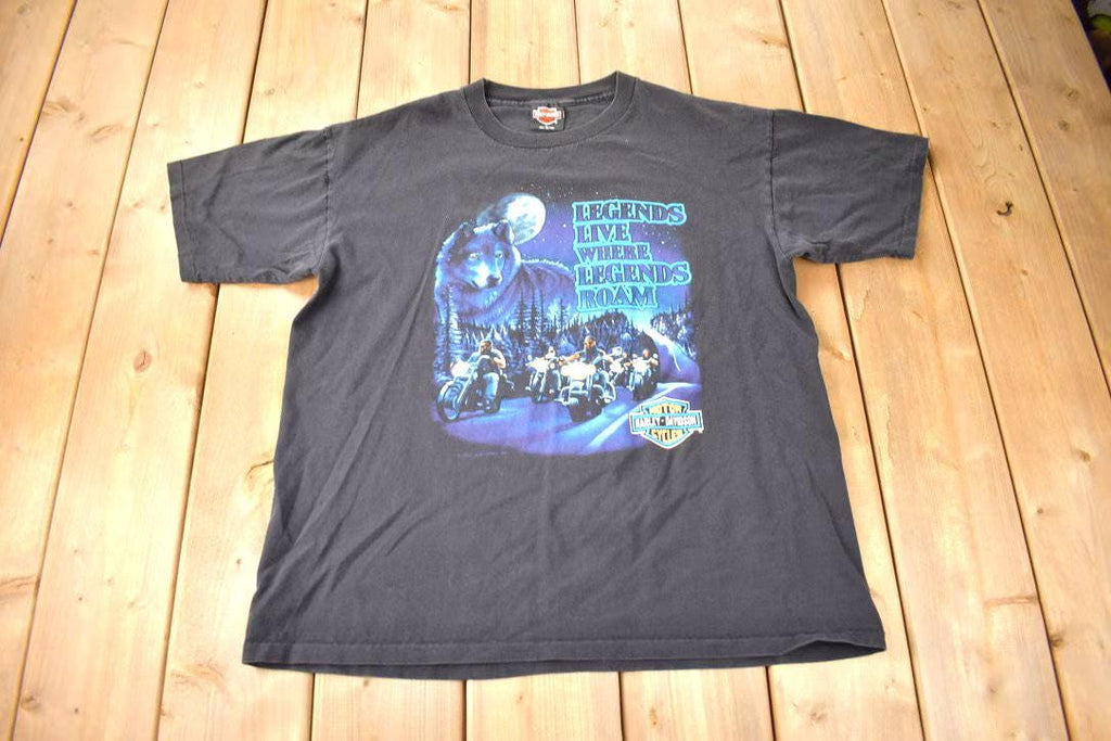 Vintage 1991 Legends Live Where Legends Roam Harley Davidson Motorcycles New Orleans Single Stitch Graphic T-Shirt Made In USA