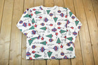 Vintage 1990s AOP Cute Christmas Crewneck Sweater