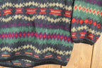 Vintage 1990s TT & Co Quarter Zip Aztec Fleece Outdoorsman Sweater Men's XL