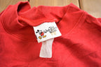 Vintage 1990s Walt Disney World Mickey Mouse Red on Red Embroidered Disney Crewneck