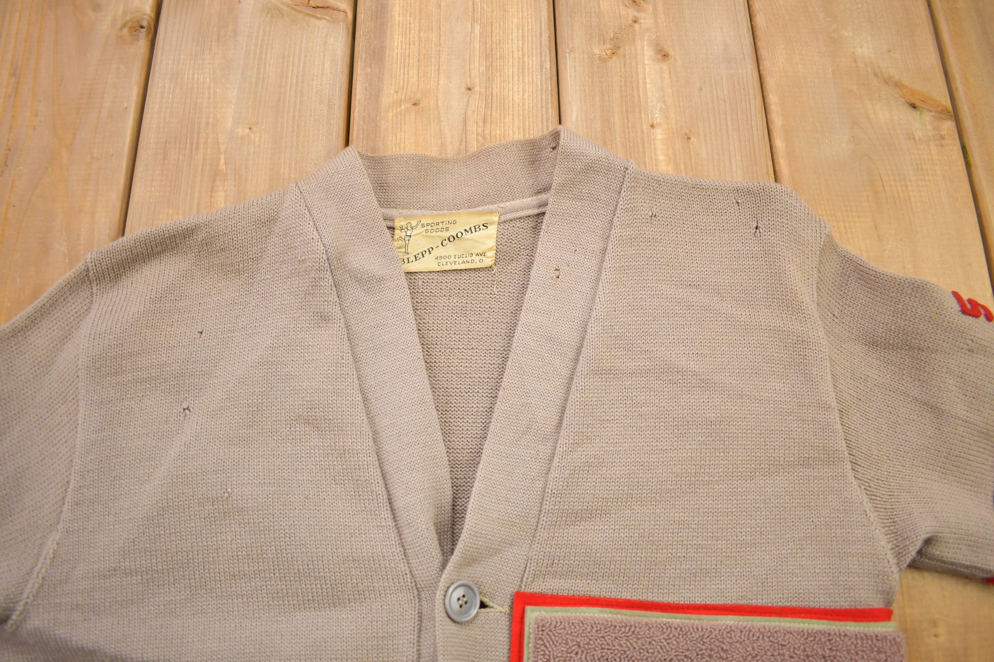 Vintage 1950s Blepp-Coombs Sporting Goods Collegiate Cardigan Sweater