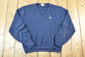 Vintage 1980s Lacoste Knit V Neck Sweater Mens L