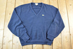 Vintage 1980s Lacoste Knit V Neck Sweater Mens L