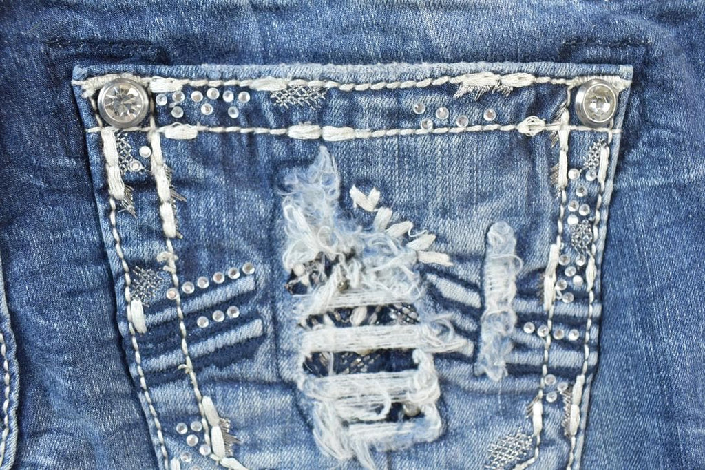 Vintage Y2K Miss Me Bedazzled Low Rise Jeans Size 26x31