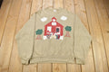 Vintage 1990s Cute Farmhouse Embroidered Crewneck Sweater