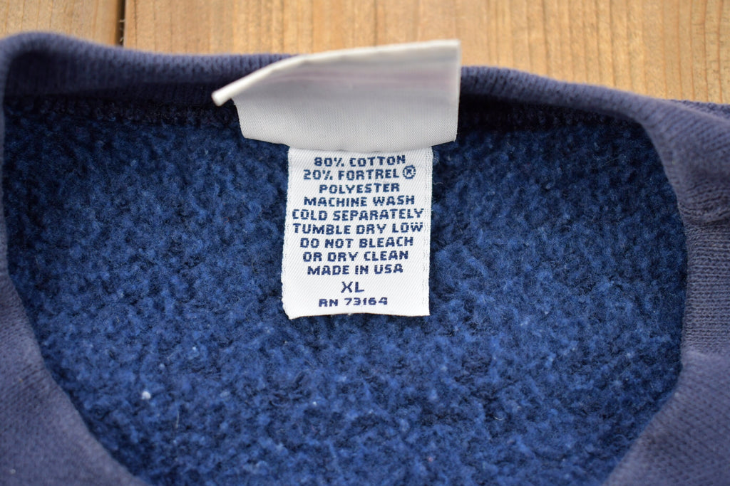 Vintage 1990s Blank Navy Blue Pluma Crewneck Sweatshirt