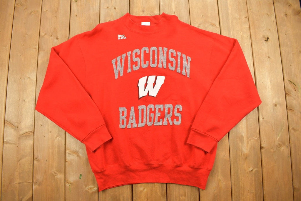 Vintage 1990s University Of Wisconsin Badgers Pro Player 90s Crewneck