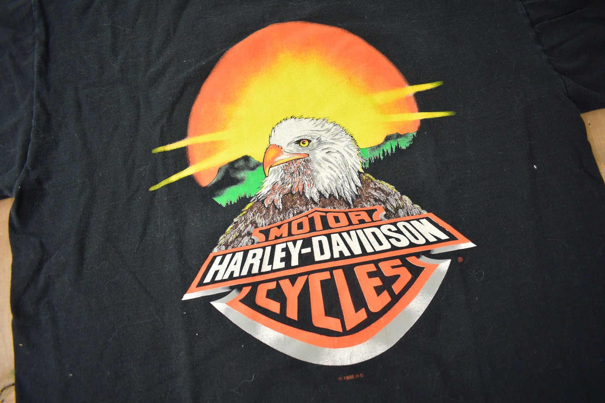 Vintage 1990s Caraibes Motorcycles Harley Davidson GUADELOUPE Graphic T-Shirt